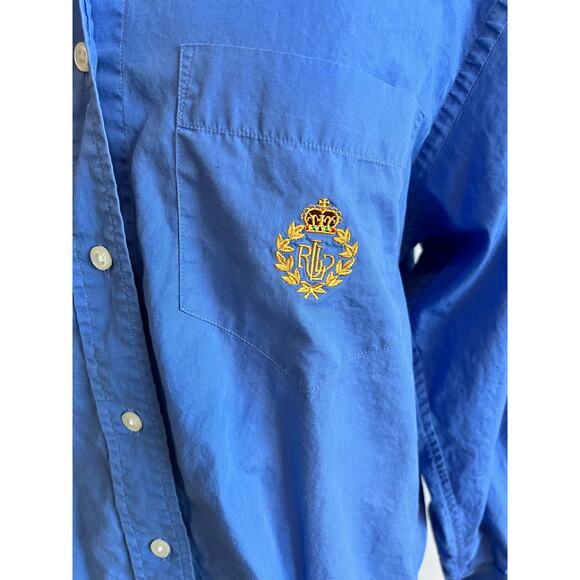 Lauren Ralph Lauren Embroidered Crown Chest Long Sleeve Button Up Size 8 - Picture 3 of 8